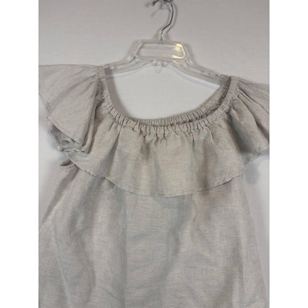 Tommy Bahama St. Lucia Linen Blend Off The Shoulder Dress Small Beige Tan - Picture 3 of 8